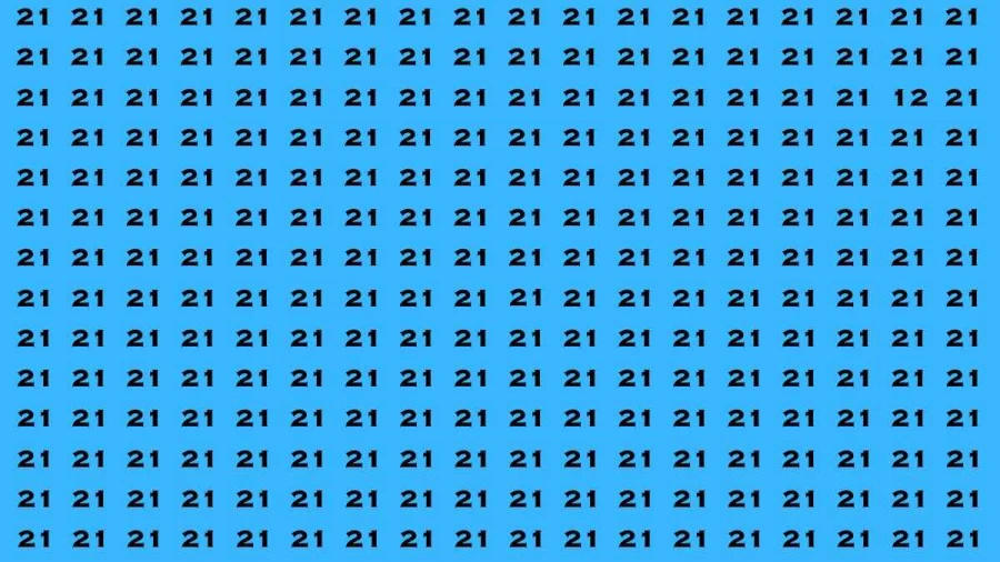 Observation Brain Test: If you have Sharp Eyes Find the Number 12 among 21 in 15 Secs