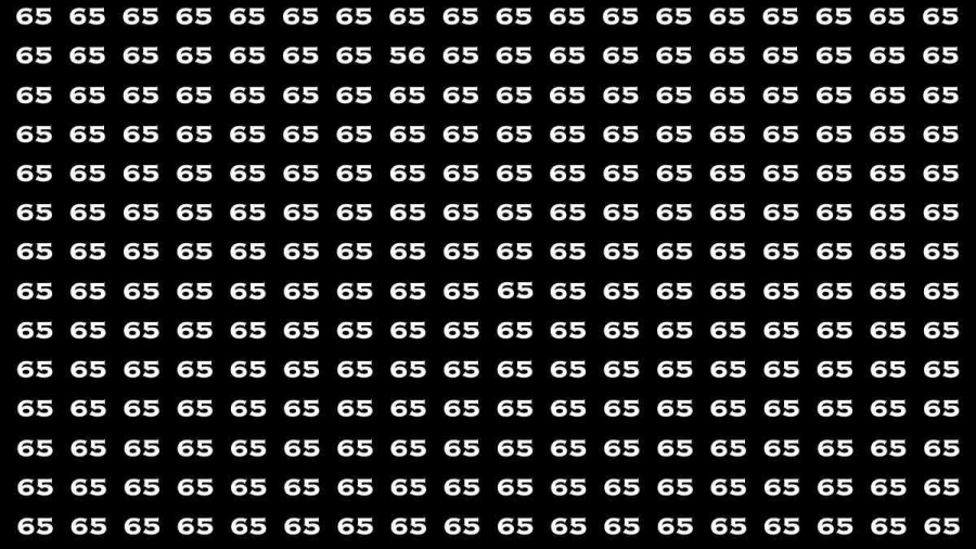 Observation Brain Test: If you have Keen Eyes Find the Number 56 among 65 in 15 Secs