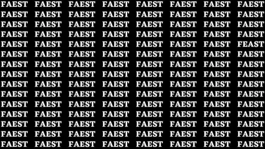 Optical Illusion Brain Test: If you have Hawk Eyes Find the Word Feast in 15 Secs