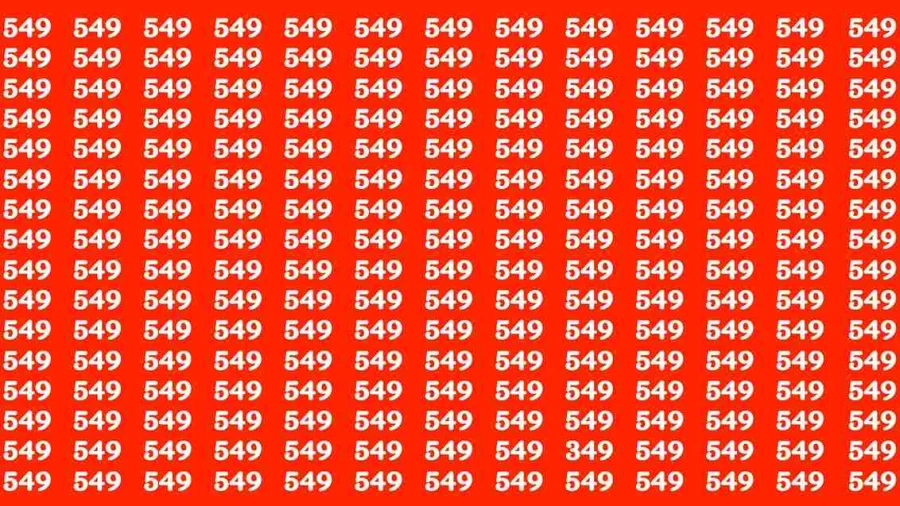 Brain Test: If you have Eagle Eyes Find the Number 349 among 549 in 15 Secs