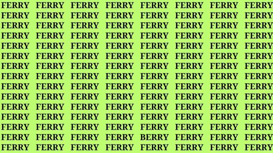 Observation Brain Test: If you have Hawk Eyes Find the Word Berry in 15 Secs