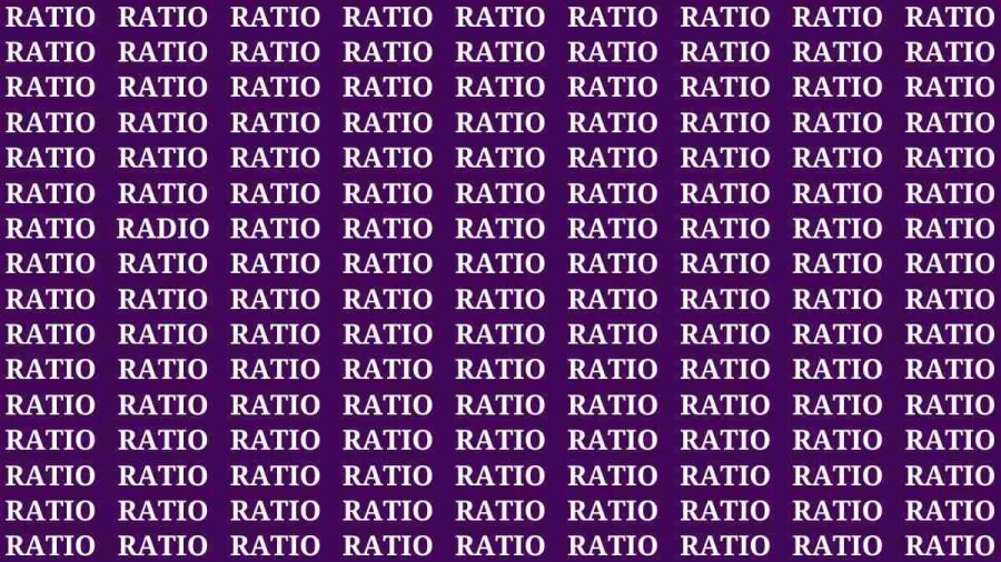 Observation Brain Test: If you have Sharp Eyes Find the Word Ratio in 15 Secs