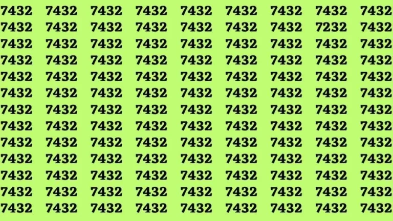 Observation Brain Test: If you have Hawk Eyes Find the Number 7232 among 7432 in 15 Secs