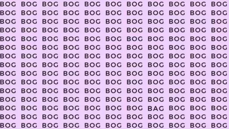 Observation Skill Test: If you have Eagle Eyes find the word Bag among Bog in 05 Secs