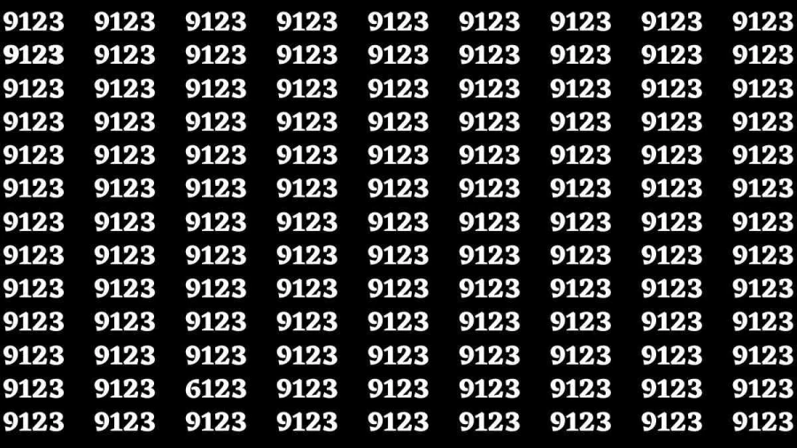 Brain Test: If you have Eagle Eyes Find the Number 6123 in 15 Secs