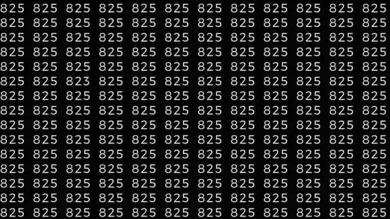 Optical Illusion Brain Test: If you have Hawk Eyes Find the number 823 among 825 in 9 Seconds?