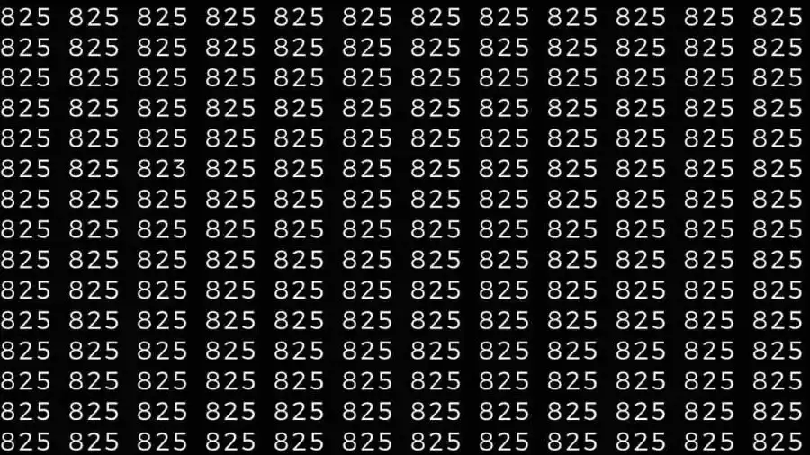 Optical Illusion Brain Test: If you have Hawk Eyes Find the number 823 among 825 in 9 Seconds?