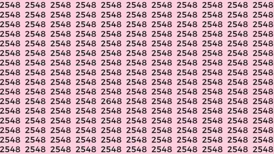 Optical Illusion Brain Test: If you have Sharp Eyes Find the number 2648 among 2548 in 12 Seconds?