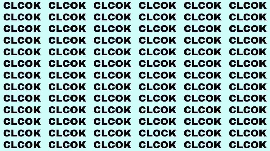 Observation Brain Test: If you have Sharp Eyes Find the word Clock in 20 Secs