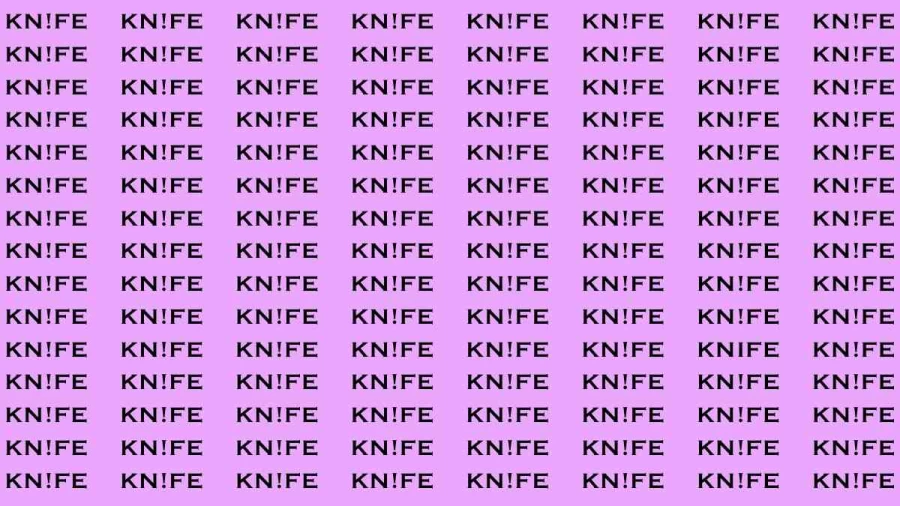 Brain Test: If you have Hawk Eyes Find the word Knife in 18 Secs