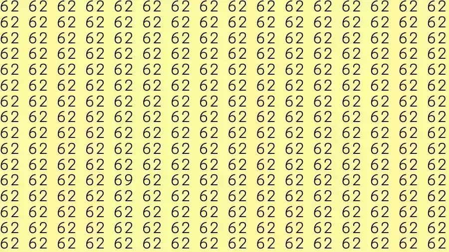 Optical Illusion: If you have Eagle Eyes Find the number 69 among 62 in 8 Seconds?