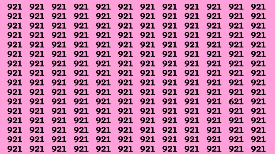 Observation Brain Test: If you have Sharp Eyes Find the number 621 among 921 in 20 Secs