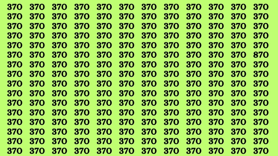 Brain Test: If you have Eagle Eyes Find the Number 870 in 15 Secs