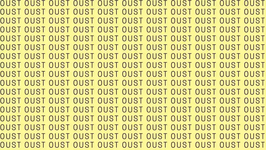 Optical Illusion Brain Test: If you have Eagle Eyes find the Word Dust among Oust in 15 Secs