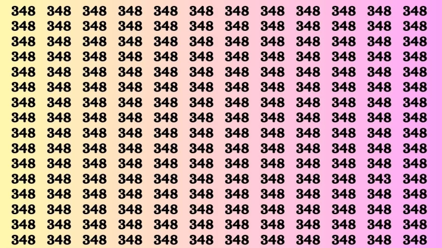 Observation Brain Test: If you have Eagle Eyes Find the number 343 in 10 Secs