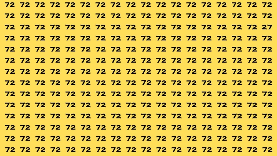 Observation Brain Test: If you have Sharp Eyes Find the number 27 among 72 in 20 Secs