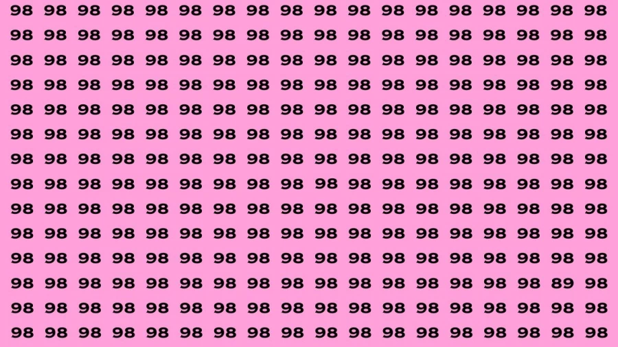 Observation Brain Test: If you have Eagle Eyes Find the number 89 among 98 in 12 Secs