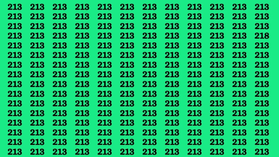 Observation Brain Test: If you have Sharp Eyes Find the number 218 in 20 Secs