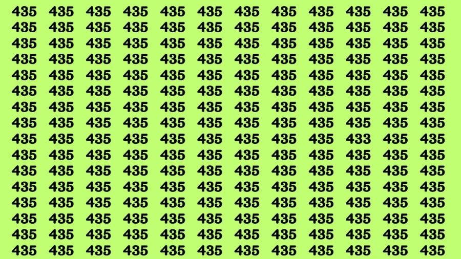 Brain Test: If you have Eagle Eyes Find the Number 433 among 435 in 15 Secs