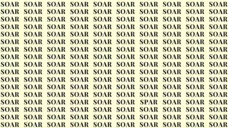 Optical Illusion Challenge: If you have Eagle Eyes find the Word Spar among Soar in 10 Secs