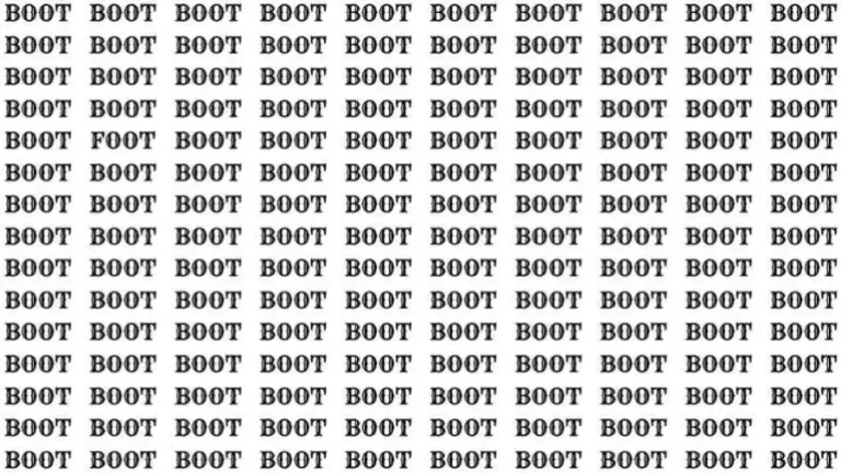 Optical Illusion Brain Test: If you have Eagle Eyes find the word Foot among Boot in 12 Secs