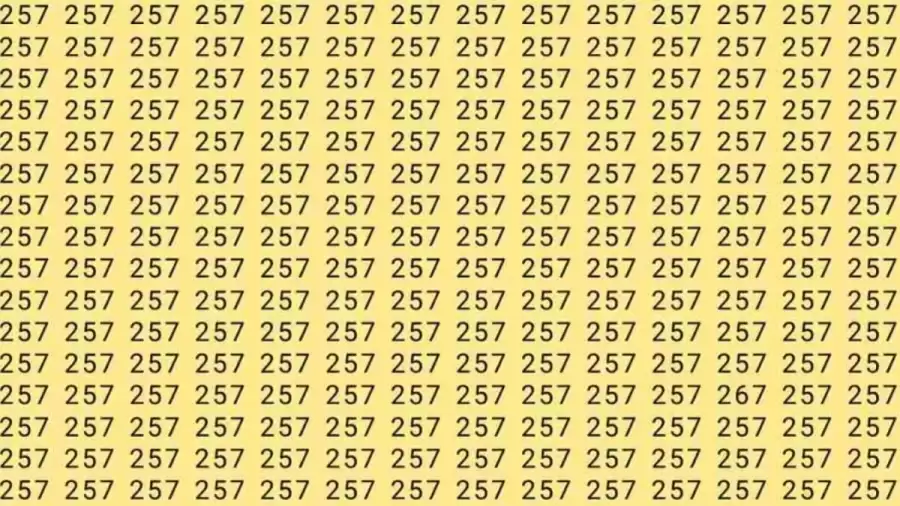 Optical Illusion Brain Test: If you have Eagle Eyes Find the number 267 among 257 in 7 Seconds?