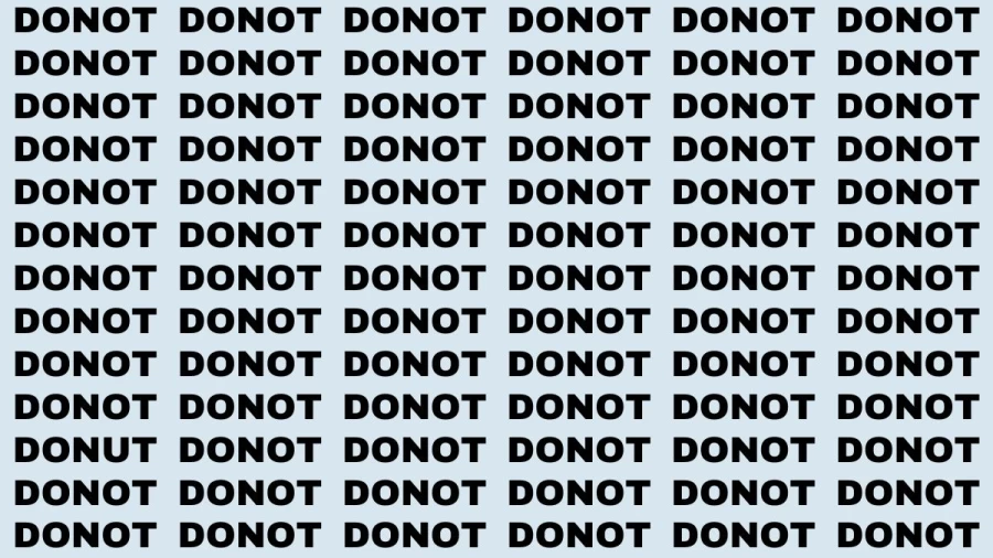 Observation Brain Test: If you have Hawk Eyes Find the Word Donut in 15 Secs