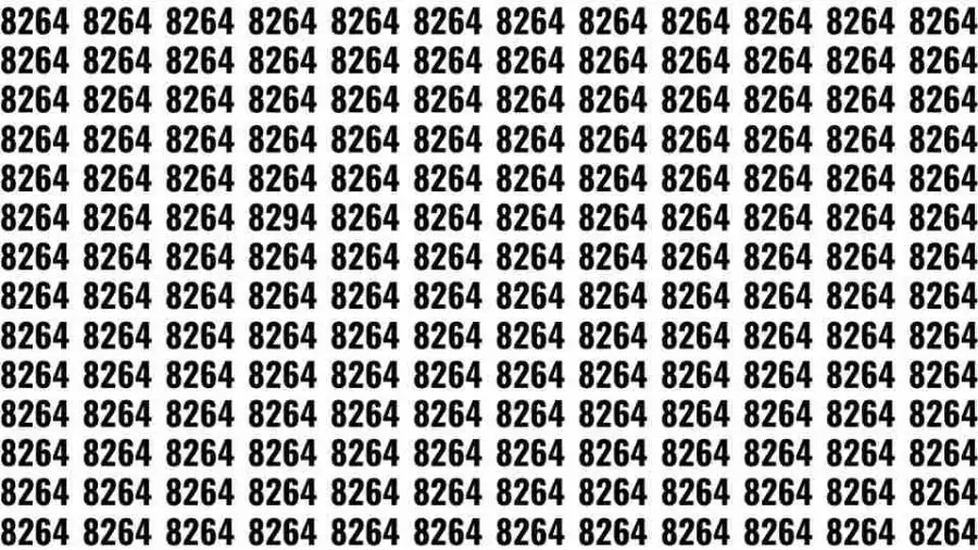 Observation Skills Test: If you have Eagle Eyes Find the number 8294 among 8264 in 10 Seconds?