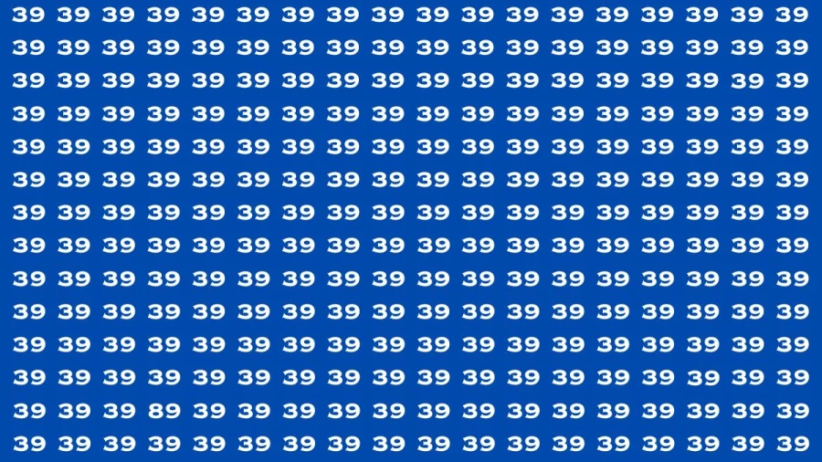 Observation Brain Test: If you have Hawk Eyes Find the Number 89 among 39 in 15 Secs