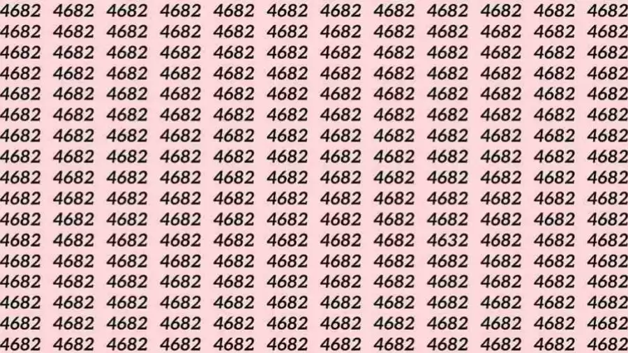 Optical Illusion Brain Test: If you have Sharp Eyes Find the number 4632 among 4682 in 10 Seconds?