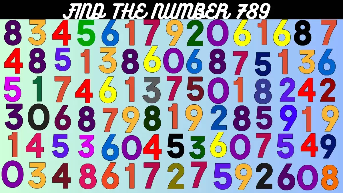 Are you smart enough to Find the Number 789 in 12 Secs