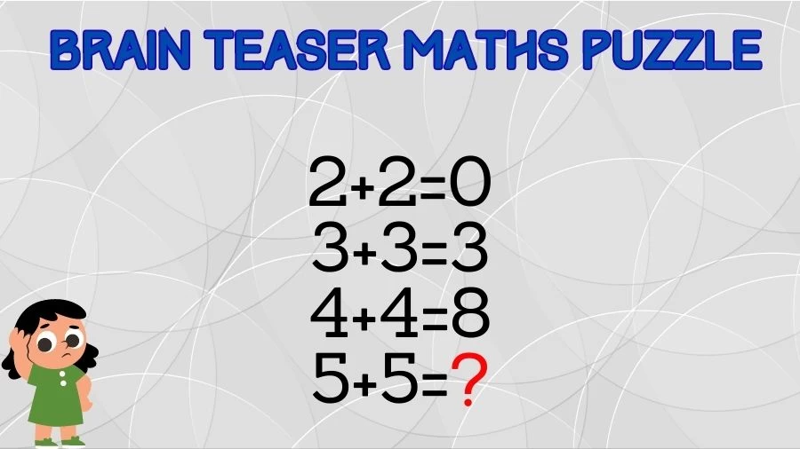 Brain Teaser: 2+2=0, 3+3=3, 4+4=8, 5+5=? Maths Puzzle