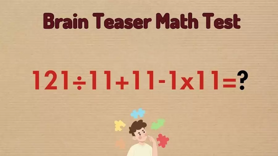 Brain Teaser Math Test: Equate 121÷11+11-1×11