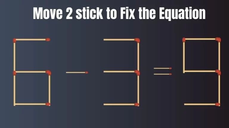 Brain Teaser: Move Just 2 Sticks to Fix the Equation | Matchstick Riddles