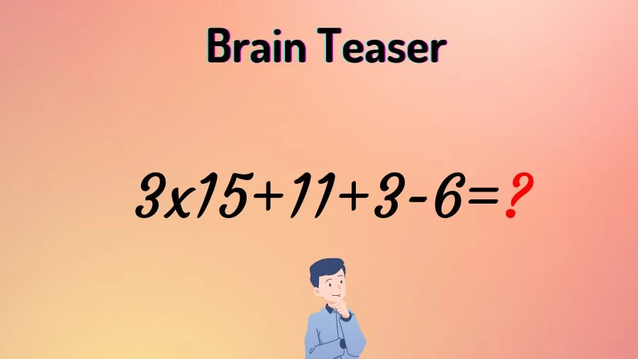 Brain Teaser for Genius Minds: Equate 3×15+11+3-6