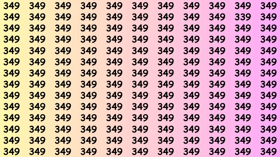 Brain Test: If you have 50/50 Vision Find the Number 339 among 349 in 15 Secs