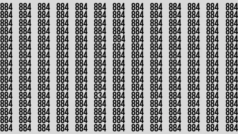 Brain Test: If you have Predator Eyes Find the Number 834 among 884 in 15 Secs