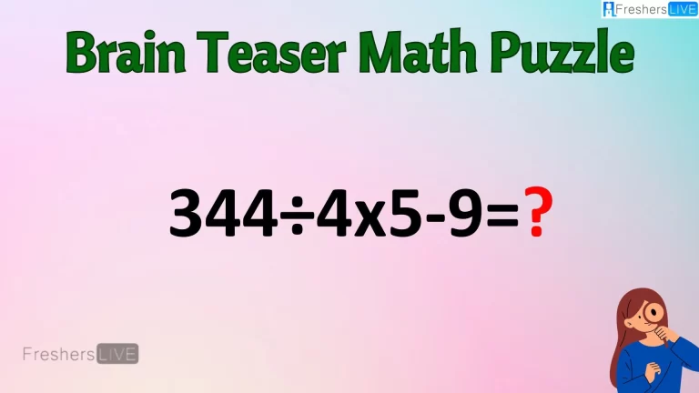 Can You Solve This Challenging Math Problem? Evaluate 344÷4×5-9