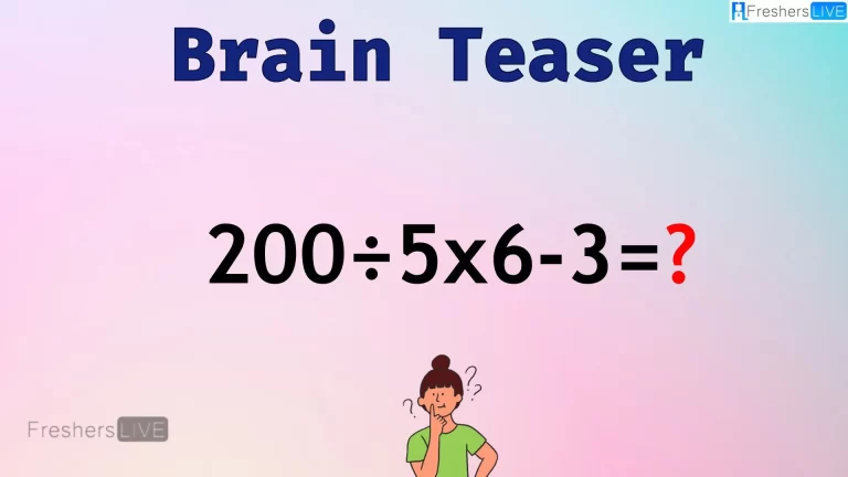 Can You Solve this Math Problem? Evaluate 200÷5×6-3