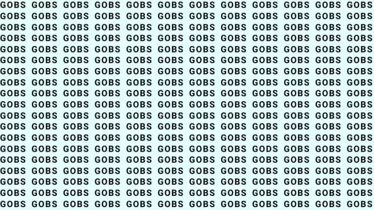 If you have Sharp Eyes find the Word Gods among Gobs in 12 Secs | Optical Illusion Brain Test