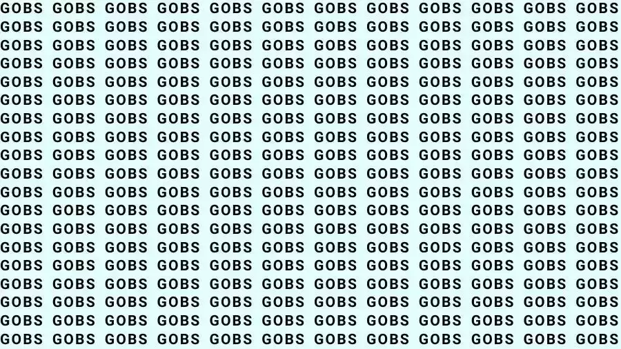 If you have Sharp Eyes find the Word Gods among Gobs in 12 Secs | Optical Illusion Brain Test