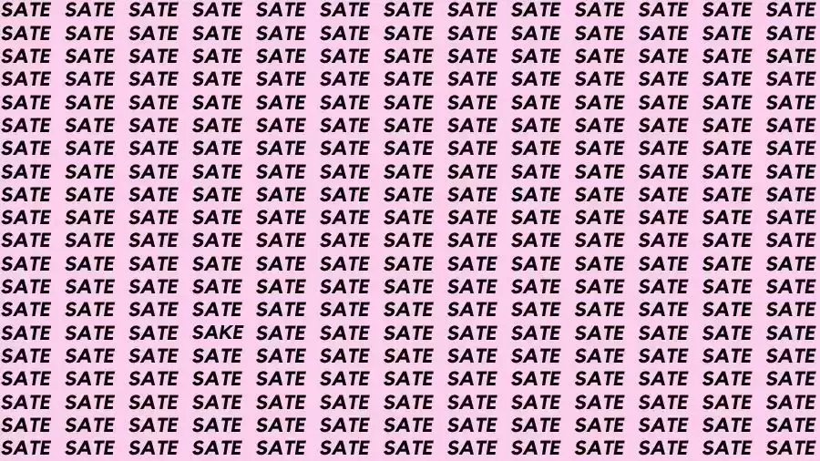 If you have Sharp Eyes find the Word Sake among Sate in 10 Secs | Observation Skills Test