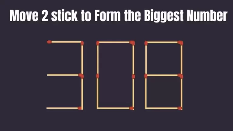 Matchstick Brain Teaser: Move 2 Matchsticks to Form the Biggest Number Possible