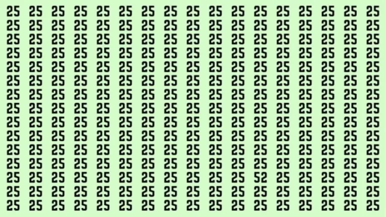 Observation Brain Challenge: Can you find the number 52 among 25 in 12 seconds?