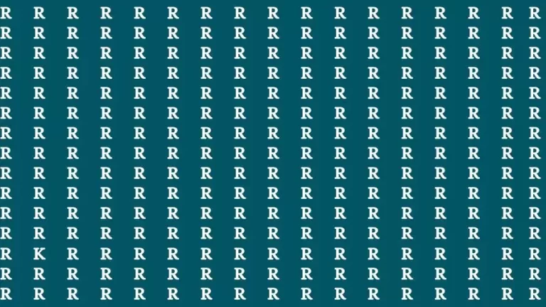 Observation Brain Challenge: If you have Eagle Eyes Find K among R in 12 Secs