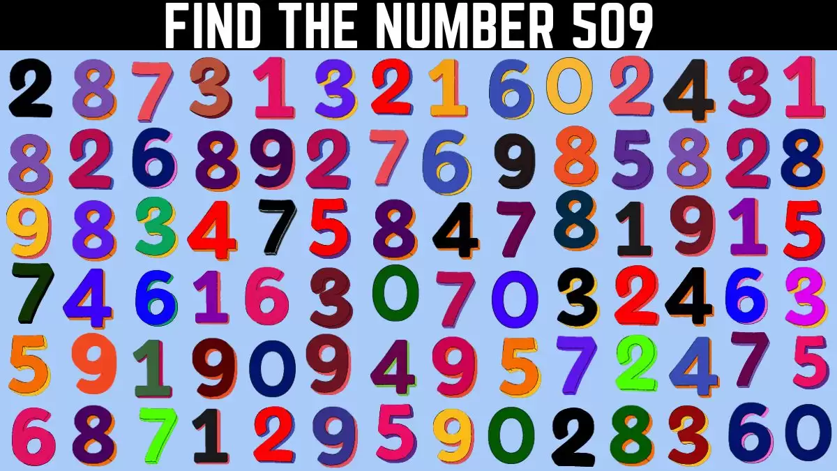 Observation Brain Challenge : If you have Keen Eyes Find the Number 509 in 12 Secs