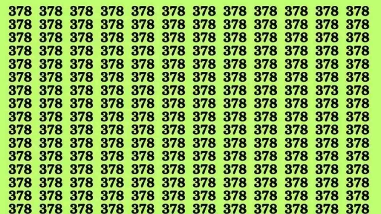 Observation Brain Challenge: If you have Sharp Eyes Find the number 373 among 378 in 20 Secs