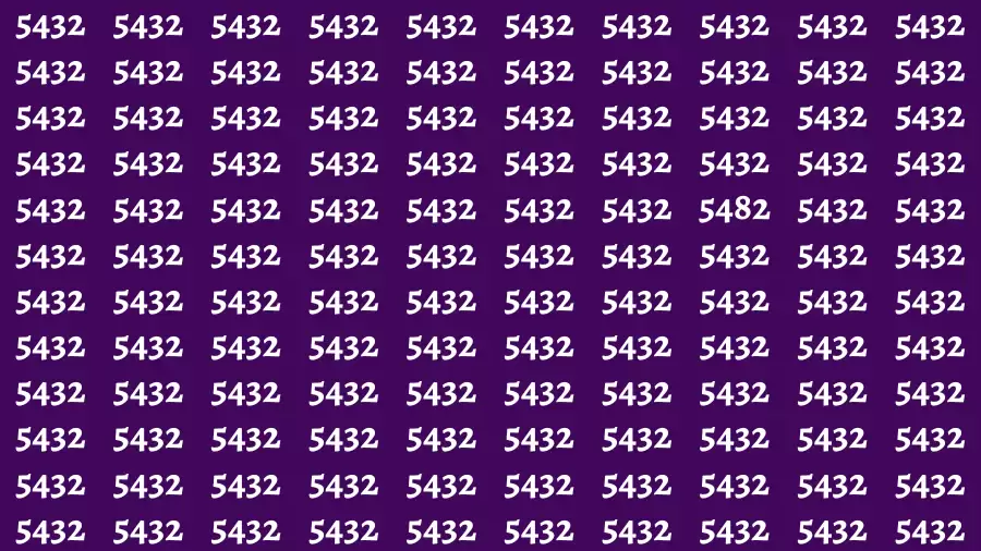 Observation Brain Games: If you have Sharp Eyes Find the number 5482 among 5432 in 20 Secs