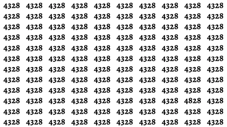 Observation Brain Out: If you have 50/50 Vision Find the Number 4828 among 4328 in 15 Secs