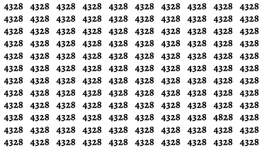 Observation Brain Out: If you have 50/50 Vision Find the Number 4828 among 4328 in 15 Secs